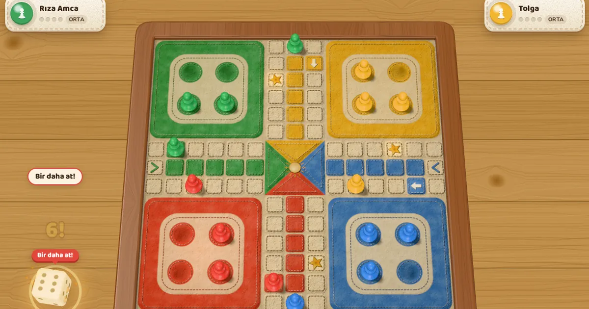 A stitched felt Kızma Birader board with wooden pawns in a walnut tray in Pulivo